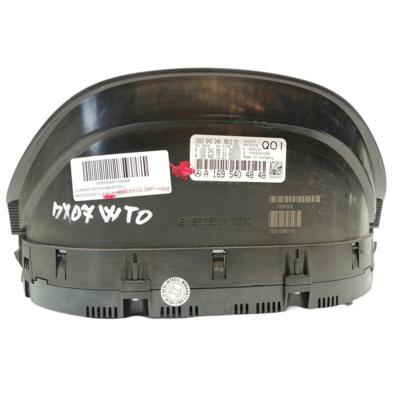 Recambio de cuadro instrumentos para mercedes-benz clase b (w245) 2.0 cdi cat referencia OEM IAM A1695404848  
