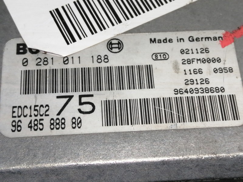 Recambio de centralita motor uce para peugeot 206 berlina xs referencia OEM IAM 0281011188 9648588880 9640938680 021126 28FM0000