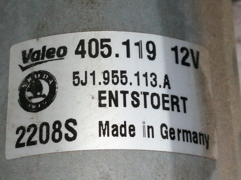 Recambio de motor limpia delantero para skoda fabia combi (5j5) style referencia OEM IAM 5J1955113A  