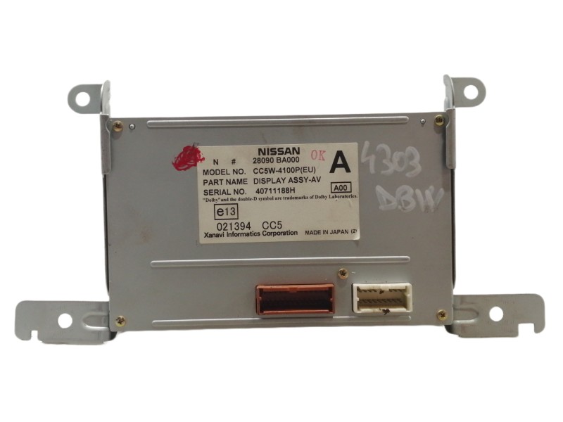 Recambio de pantalla multifuncion para nissan primera berlina (p12) acenta referencia OEM IAM 28090BA000 CC5W4100P 40711188H 