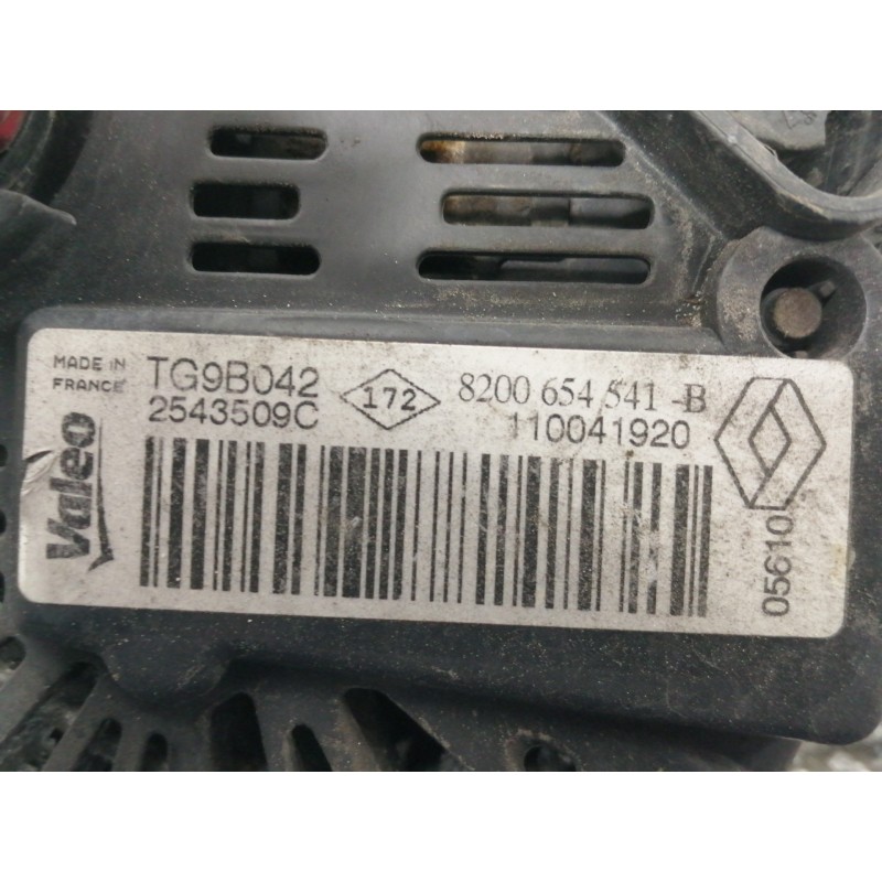 Recambio de alternador para renault twingo authentique referencia OEM IAM 8200654541B 110041920 / 2543509C TG9B042