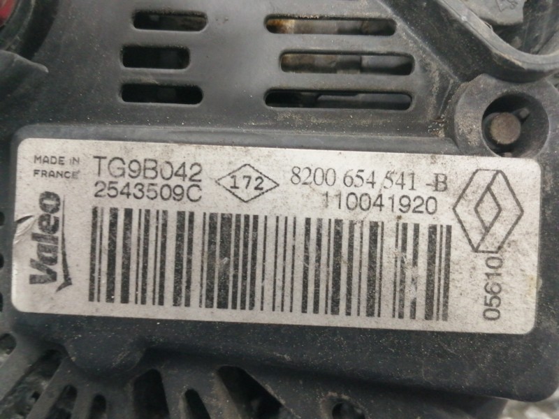 Recambio de alternador para renault twingo authentique referencia OEM IAM 8200654541B 110041920 / 2543509C TG9B042