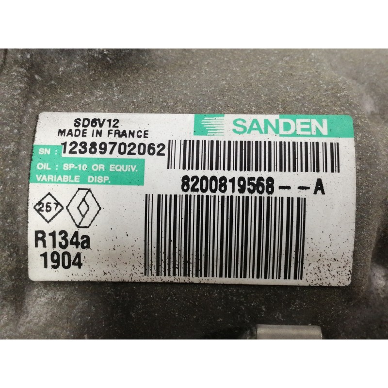Recambio de compresor aire acondicionado para renault twingo authentique referencia OEM IAM 8200819568A SD6V121904 12389702062
