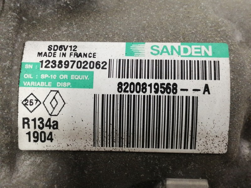 Recambio de compresor aire acondicionado para renault twingo authentique referencia OEM IAM 8200819568A SD6V121904 12389702062