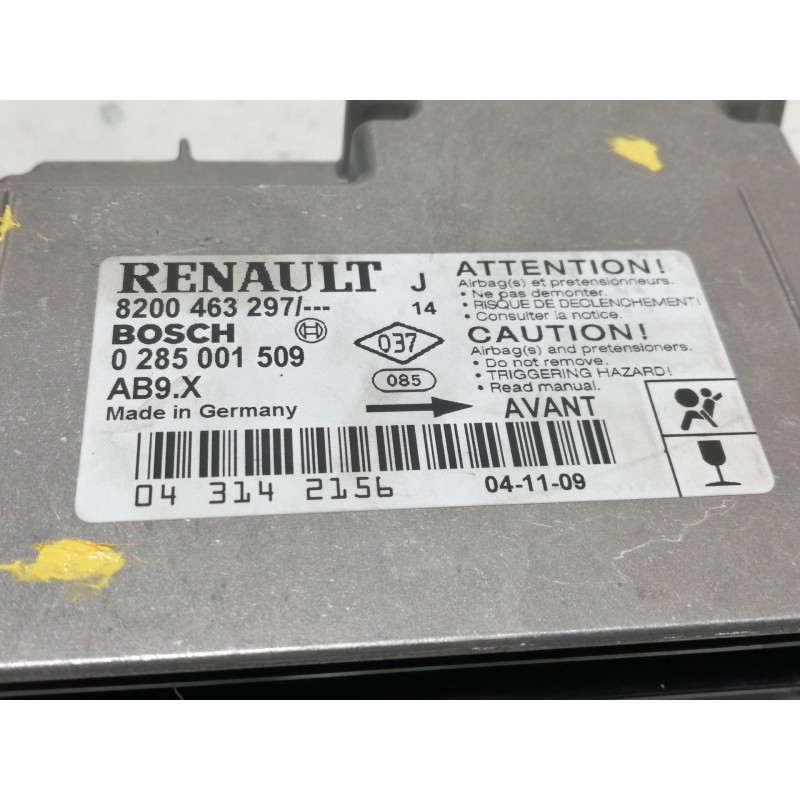Recambio de centralita airbag para renault modus confort dynamique referencia OEM IAM 8200463297 0285001509 