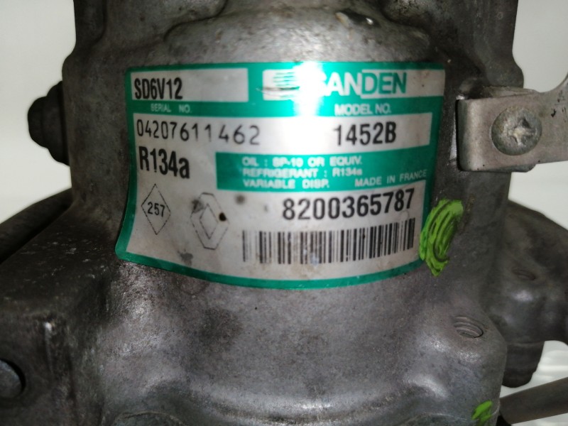 Recambio de compresor aire acondicionado para renault modus confort dynamique referencia OEM IAM 8200365787 04207611462 1452B 