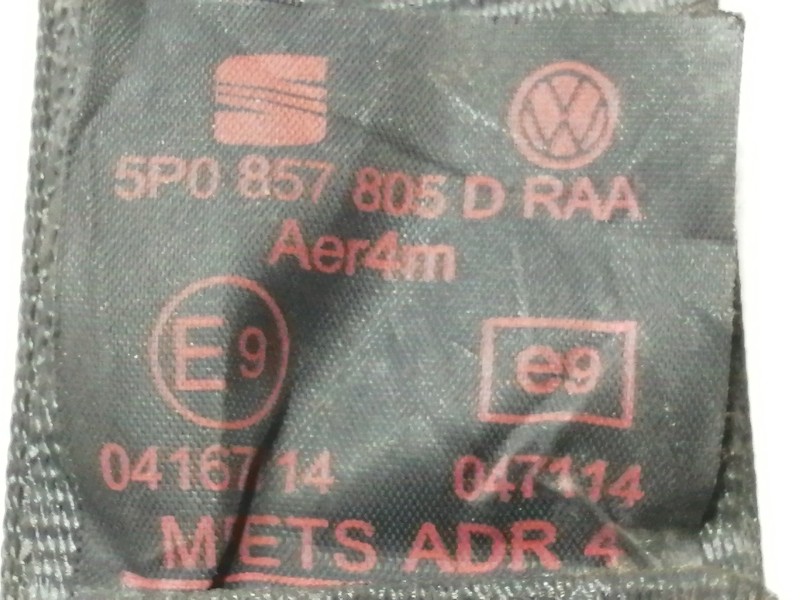 Recambio de cinturon seguridad trasero derecho para seat altea xl (5p5) freetrack 4x4 referencia OEM IAM 5P0857805D  