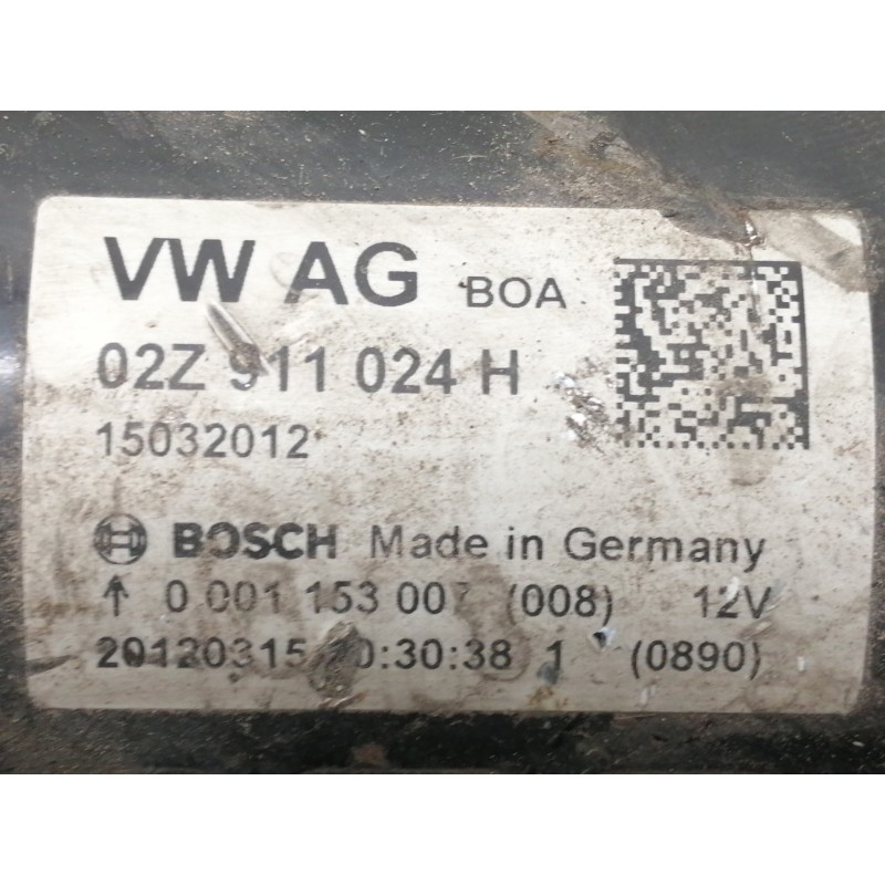 Recambio de motor arranque para volkswagen golf vi (5k1) rabbit bluemotion referencia OEM IAM 02Z911024H 0001153007008 