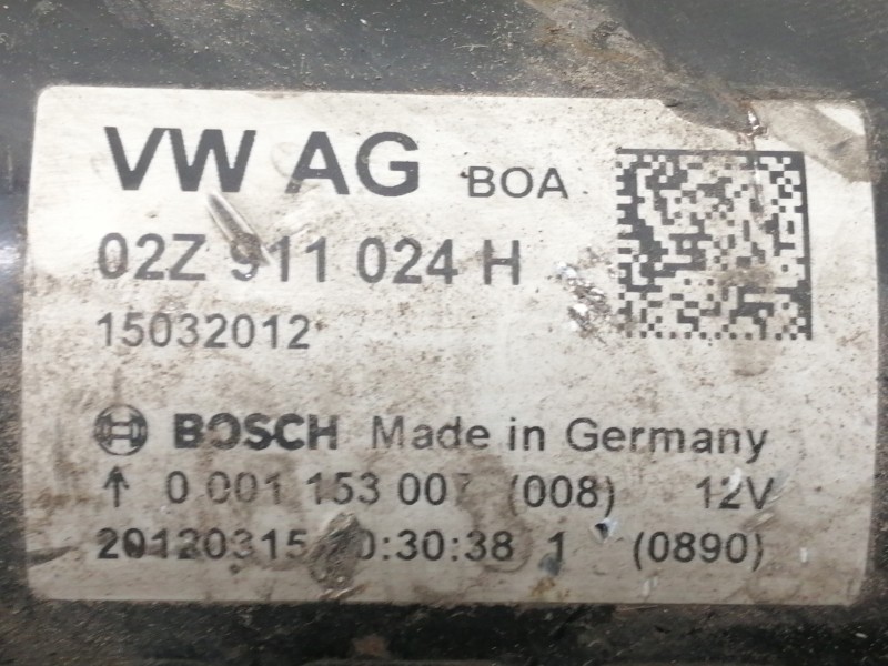 Recambio de motor arranque para volkswagen golf vi (5k1) rabbit bluemotion referencia OEM IAM 02Z911024H 0001153007008 