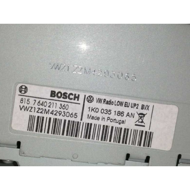Recambio de sistema audio / radio cd para volkswagen golf vi (5k1) rabbit bluemotion referencia OEM IAM 1K0035186AN  