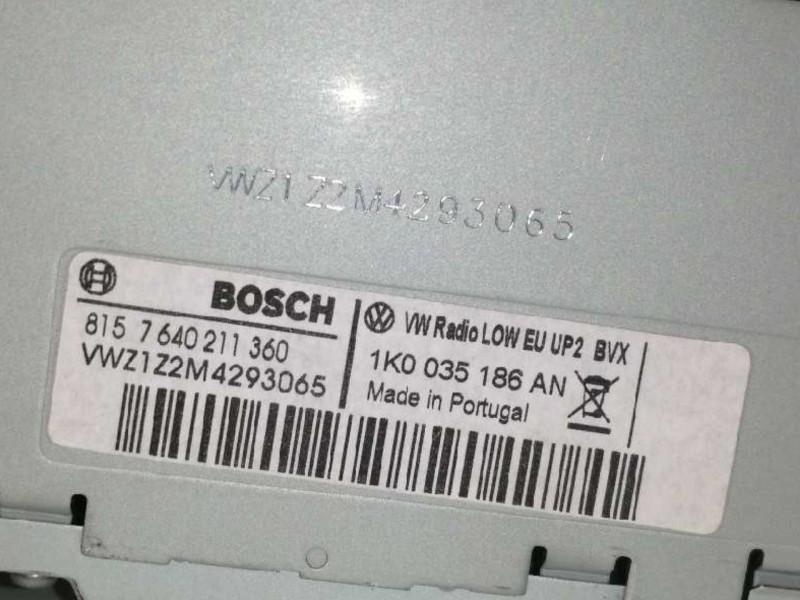 Recambio de sistema audio / radio cd para volkswagen golf vi (5k1) rabbit bluemotion referencia OEM IAM 1K0035186AN  
