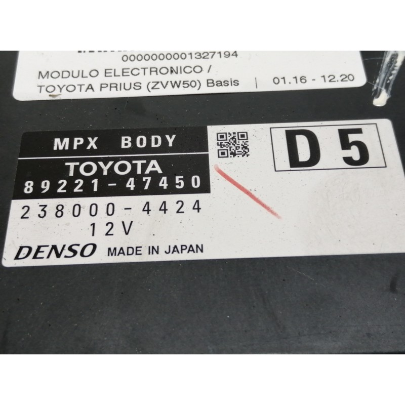 Recambio de modulo electronico para toyota prius (zvw50) basis referencia OEM IAM 8922147450  