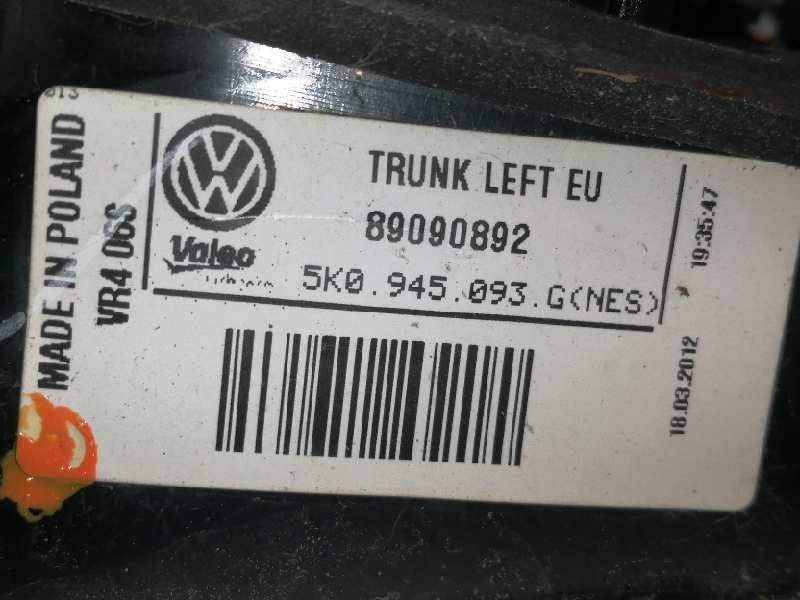 Recambio de piloto trasero izquierdo interior para volkswagen golf vi (5k1) rabbit bluemotion referencia OEM IAM 5K0945093G 5K09