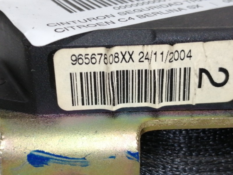 Recambio de cinturon seguridad trasero derecho para citroën c4 berlina sx referencia OEM IAM 96567808XX  