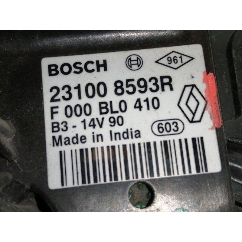 Recambio de alternador para renault captur 0.9 tce referencia OEM IAM 231008593R  