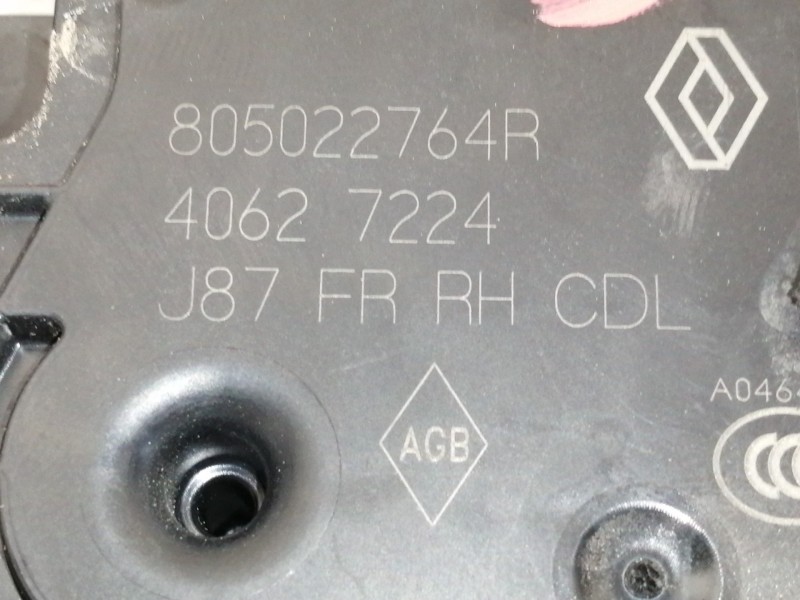 Recambio de cerradura puerta delantera derecha para renault captur 0.9 tce referencia OEM IAM 805022764R  