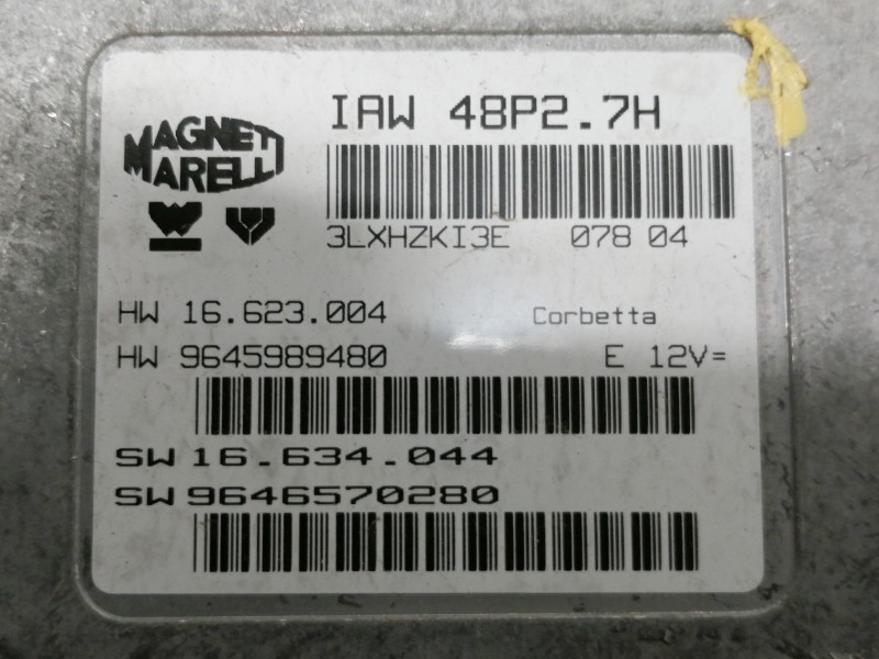 Recambio de centralita motor uce para citroën c2 x referencia OEM IAM 9645989480 3LXHZKI3E 16623004 IAW48P27H 