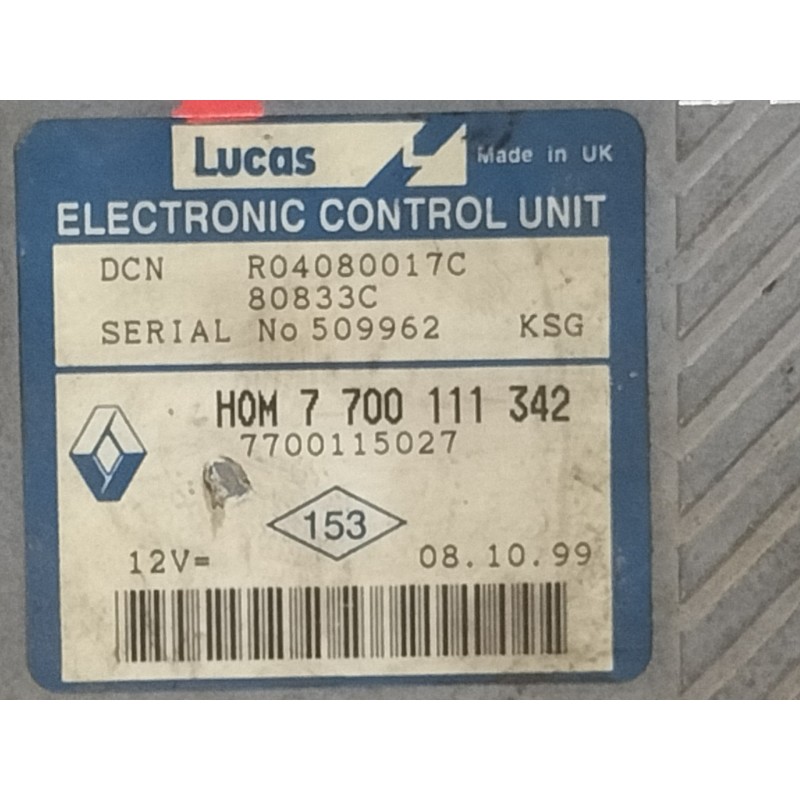 Recambio de centralita motor uce para renault scenic (ja..) 1.9 d rxe referencia OEM IAM HOM7700111342  