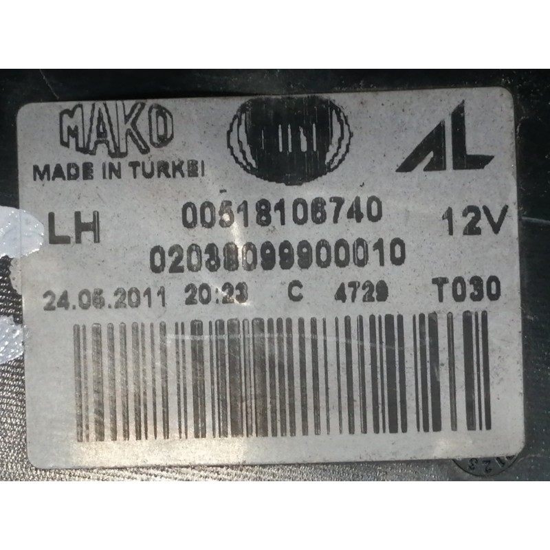 Recambio de piloto trasero izquierdo para fiat doblo cargo basis kasten referencia OEM IAM 02038099900010 00518106740 2038075L 2