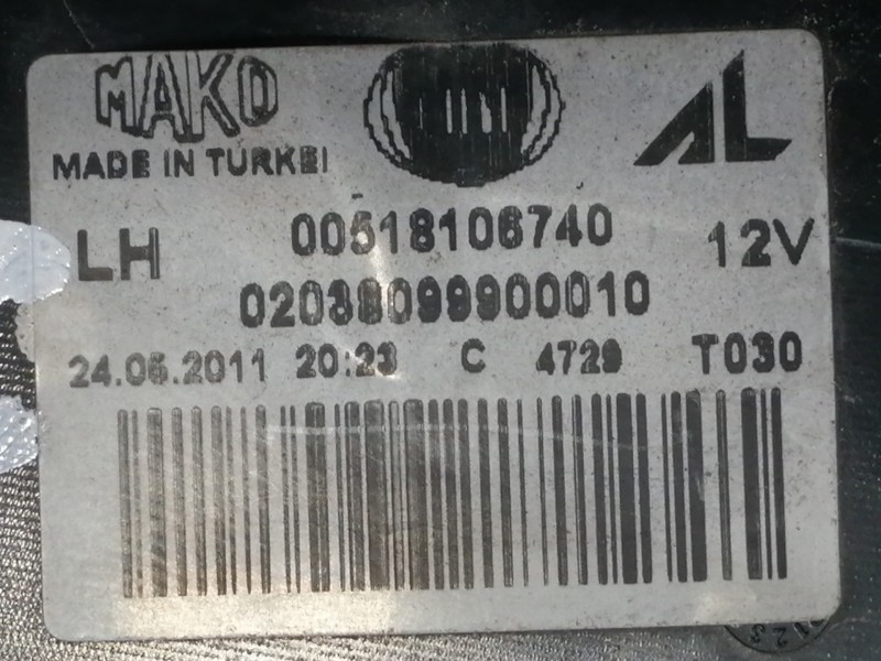 Recambio de piloto trasero izquierdo para fiat doblo cargo basis kasten referencia OEM IAM 02038099900010 00518106740 2038075L 2