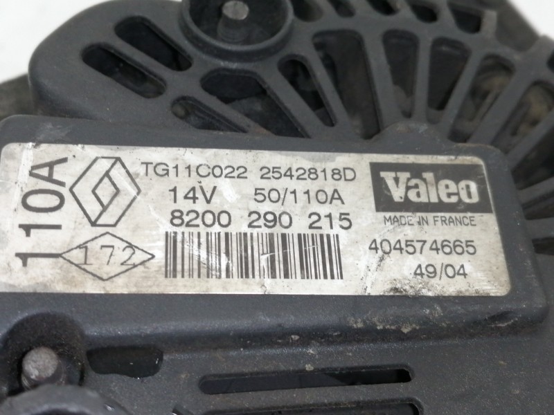 Recambio de alternador para renault scenic ii pack authentique referencia OEM IAM 8200290215  