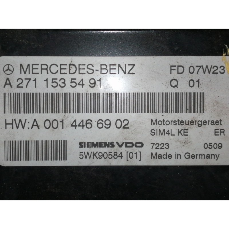 Recambio de centralita motor uce para mercedes-benz clase clk (w209) coupe 200 compressor (209.341) referencia OEM IAM A27115354