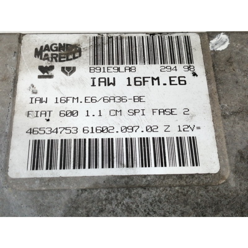 Recambio de centralita motor uce para fiat seicento (187) suite referencia OEM IAM IAW16FME6  