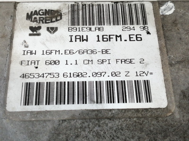 Recambio de centralita motor uce para fiat seicento (187) suite referencia OEM IAM IAW16FME6  