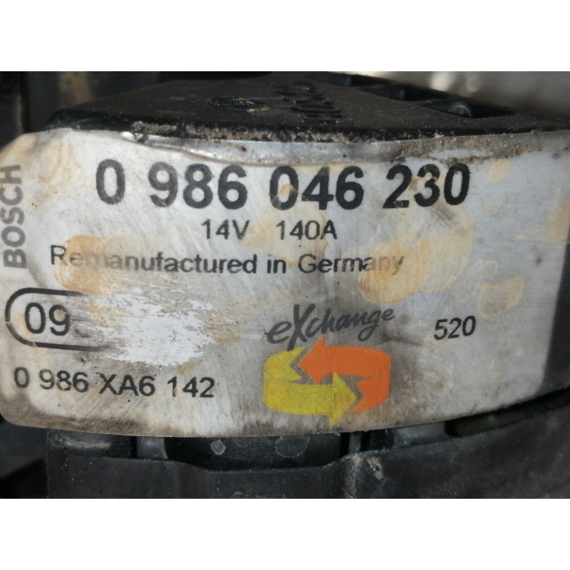 Recambio de alternador para opel zafira a elegance referencia OEM IAM 0986046230  