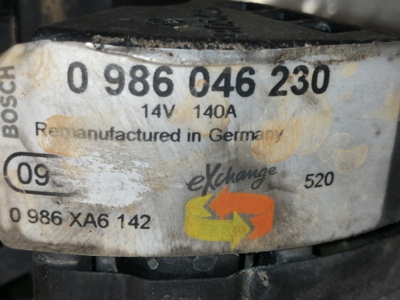 Recambio de alternador para opel zafira a elegance referencia OEM IAM 0986046230  