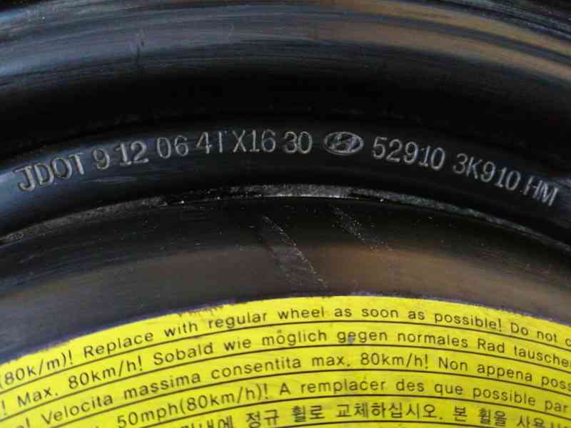 Recambio de neumatico repuesto para kia sportage ex referencia OEM IAM 16´´4TX1630 529103K910HM 4TX1630