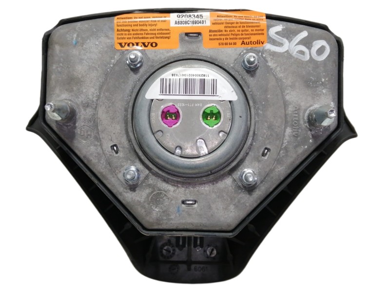 Recambio de airbag delantero izquierdo para volvo s60 berlina 2.4 d referencia OEM IAM 9208345 A6308C1690431 