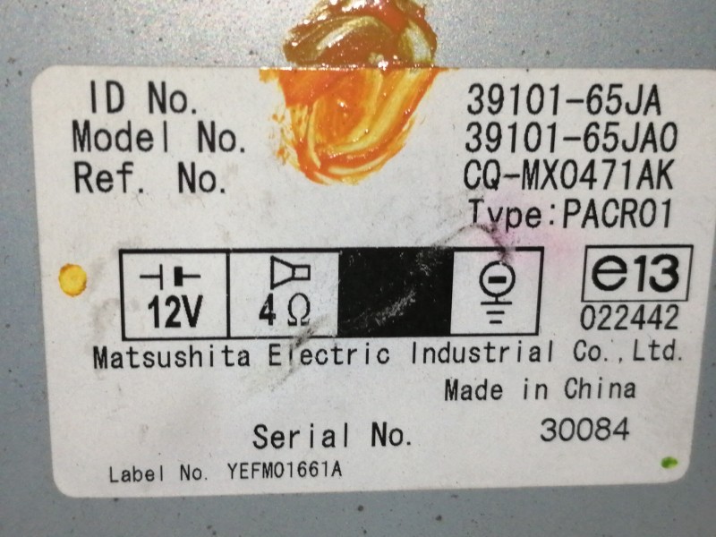 Recambio de sistema audio / radio cd para suzuki grand vitara jb (jt) 2.0 jlx-a (5-ptas.) referencia OEM IAM 3910165JA FF011148 