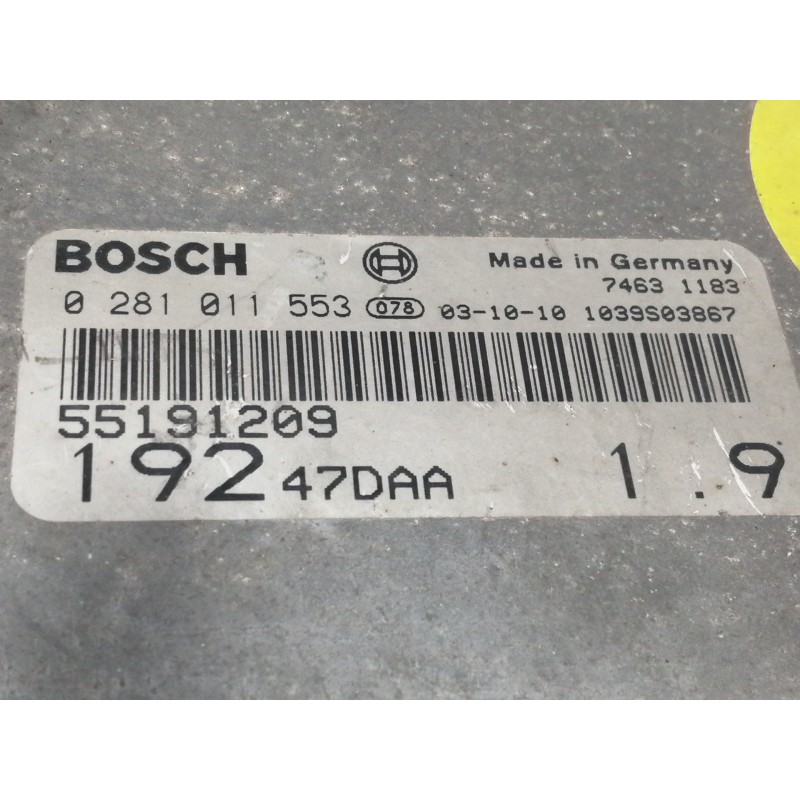 Recambio de centralita motor uce para fiat stilo (192) 1.9 jtd cat referencia OEM IAM 0281011553 55191209 19247DAA