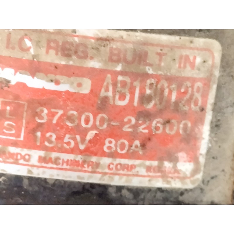 Recambio de alternador para hyundai elantra (xd) 2.0 cat referencia OEM IAM 3730022600  