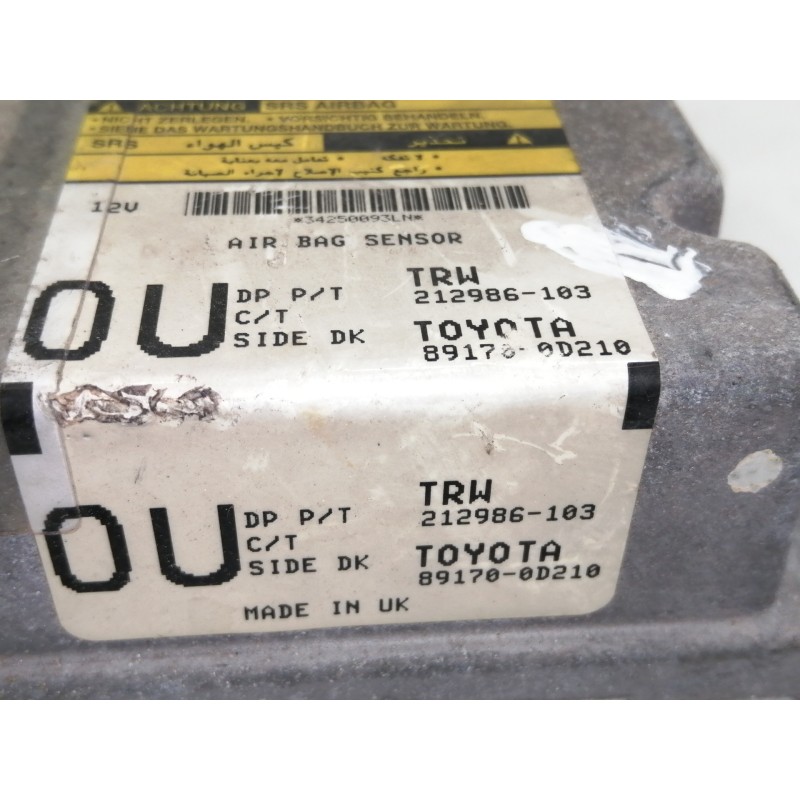 Recambio de centralita airbag para toyota yaris (ksp9/scp9/nlp9) luna referencia OEM IAM 212986103  