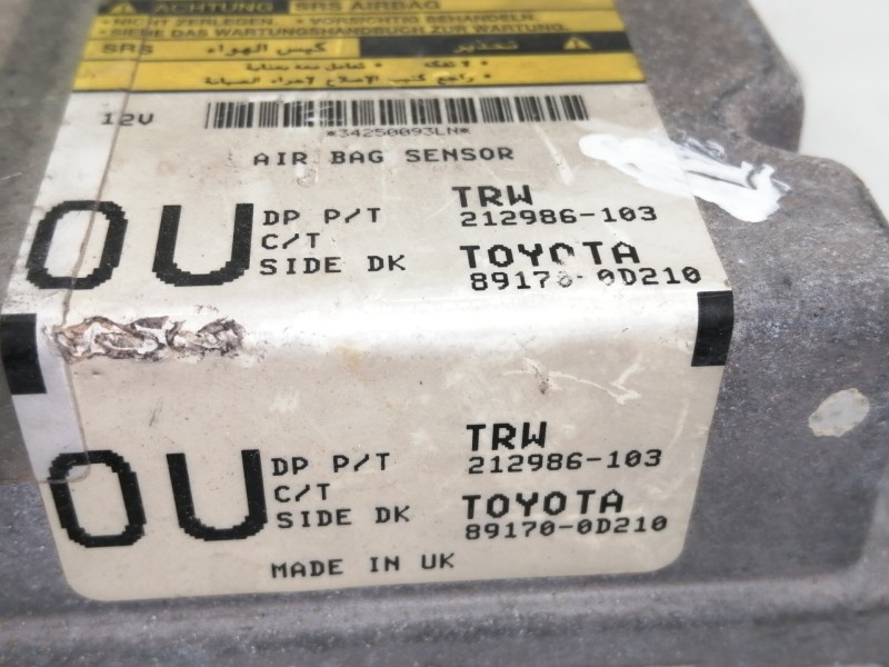 Recambio de centralita airbag para toyota yaris (ksp9/scp9/nlp9) luna referencia OEM IAM 212986103  