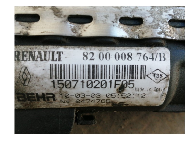 Recambio de radiador agua para renault laguna ii grandtour (kg0) dynamique referencia OEM IAM 8200008764B 150710201F05 