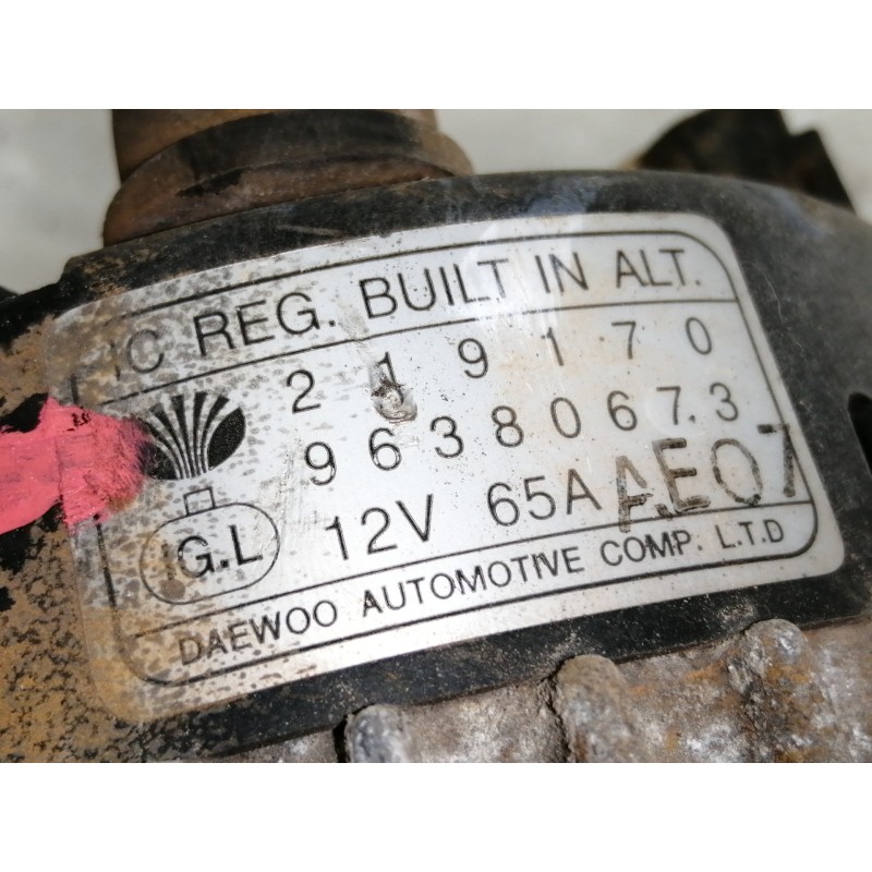 Recambio de alternador para daewoo matiz cd referencia OEM IAM 96380673  