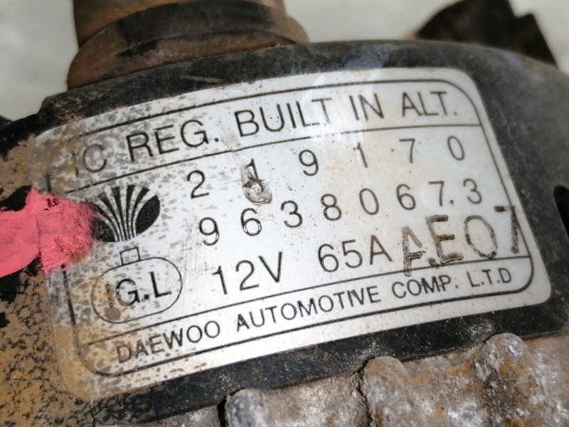 Recambio de alternador para daewoo matiz cd referencia OEM IAM 96380673  