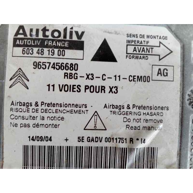 Recambio de centralita airbag para citroën c5 berlina attraction referencia OEM IAM 9657456680  