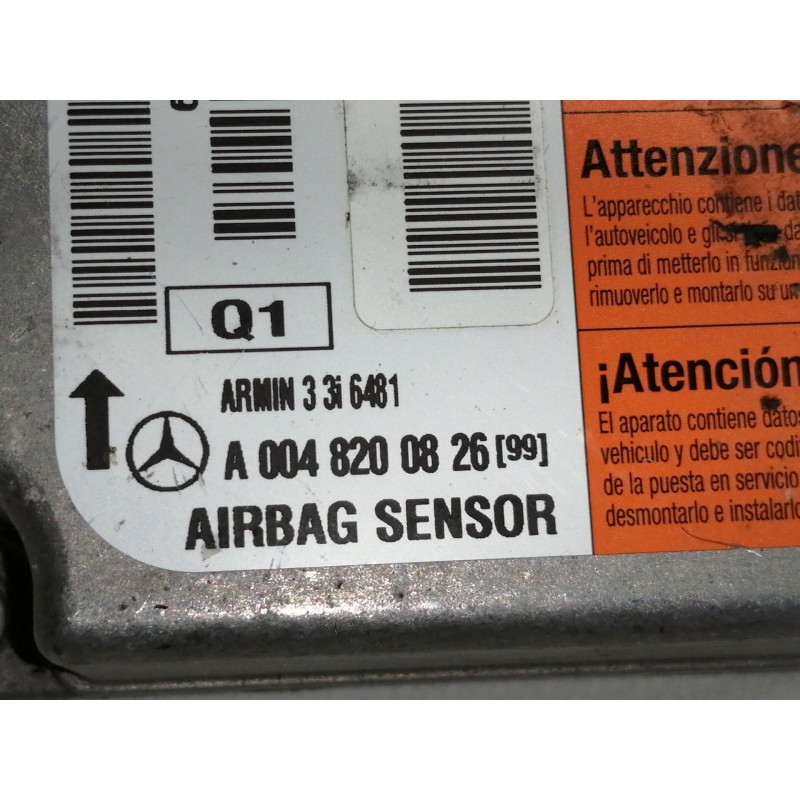 Recambio de centralita airbag para mercedes-benz clase e (w210) berlina diesel 270 cdi (210.016) referencia OEM IAM A0048200826 