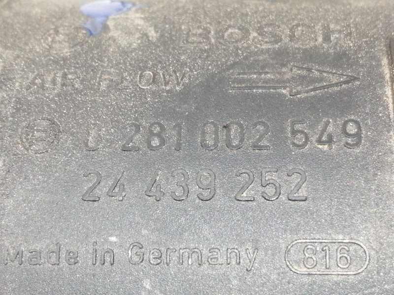 Recambio de caudalimetro para opel corsa c blue line referencia OEM IAM 0281002549 24439252 