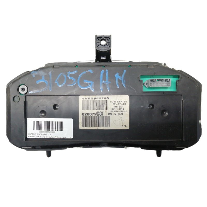 Recambio de cuadro instrumentos para renault megane ii familiar dynamique referencia OEM IAM 8200720308M 4HBG046283 VP5RPF14B115