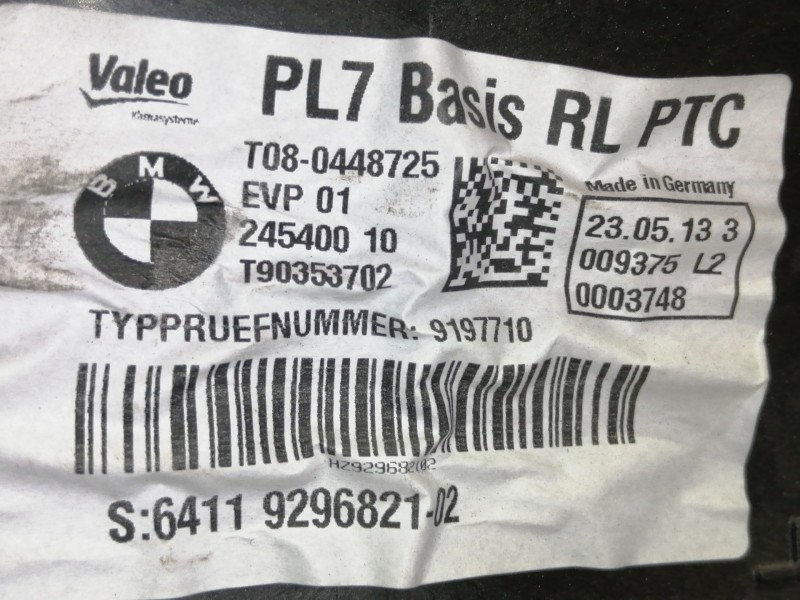 Recambio de calefaccion entera normal para bmw serie 1 lim. (f20) 114d referencia OEM IAM 710260470600  