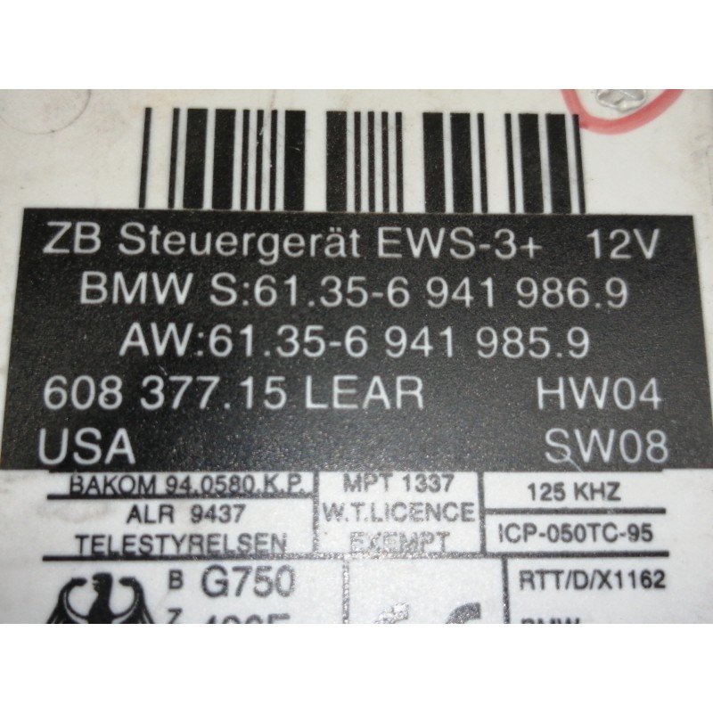 Recambio de centralita inmovilizador para bmw x5 (e53) 3.0d referencia OEM IAM 613569419869  