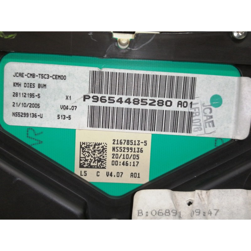 Recambio de cuadro instrumentos para peugeot 307 break/sw (s2) sw pack + referencia OEM IAM P9654485280  