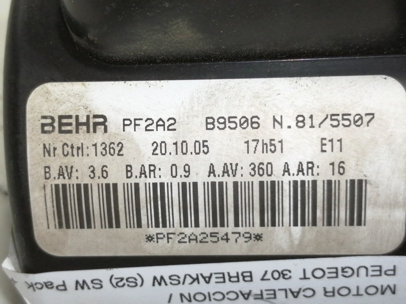 Recambio de motor calefaccion para peugeot 307 break/sw (s2) sw pack + referencia OEM IAM PF2A2B9506  