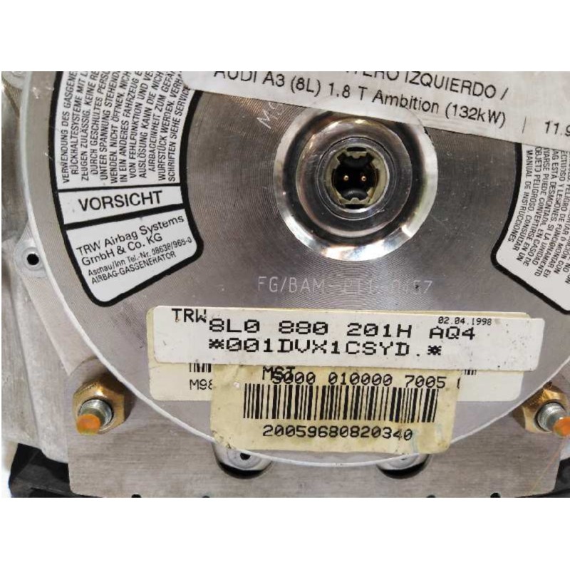Recambio de airbag delantero izquierdo para audi a3 (8l) 1.8 t ambition (132kw) referencia OEM IAM 8L0880201H  