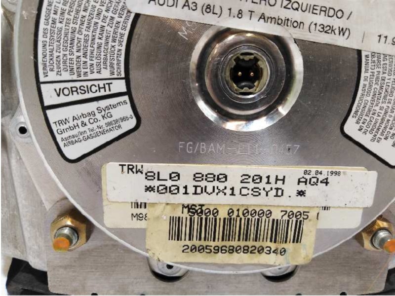 Recambio de airbag delantero izquierdo para audi a3 (8l) 1.8 t ambition (132kw) referencia OEM IAM 8L0880201H  